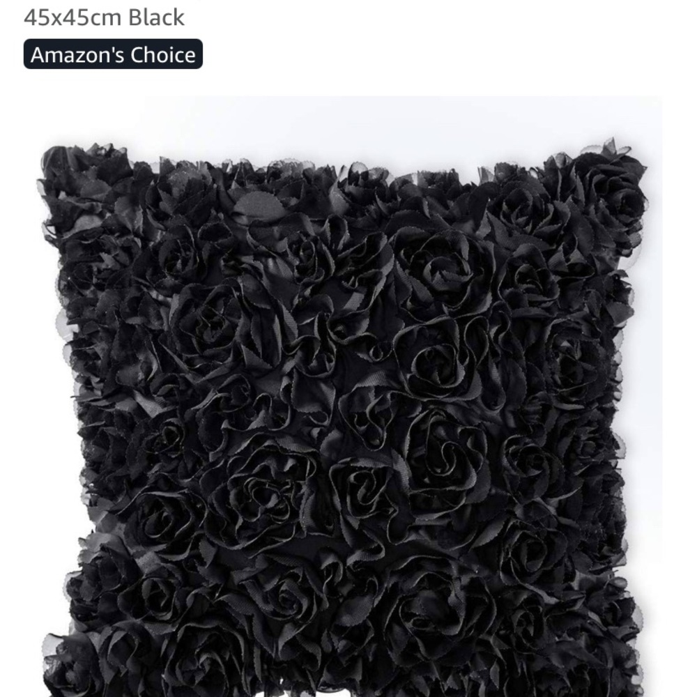 Amazon Black Rose Decorative Pillow